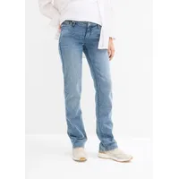 bonprix Umstandsjeans für die Schwangerschaft und danach Straight, blau, Gr.34, Bequeme Umstandsjeans ohne Bauchband mit geradem Bein, 82% Baumwolle (organic)
