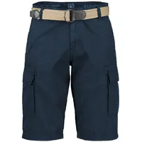 Lerros Bermudas "LERROS Cargobermuda inklusive Gürtel", Herren, Gr. 34, Normalgrößen, blau (classic navy), 100% Baumwolle, Hosen Bermudas
