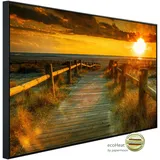 Papermoon Infrarotheizung Sonnenuntergang am Strand, sehr angenehme Strahlungswärme bunt