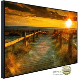 Papermoon Infrarotheizung Sonnenuntergang am Strand, sehr angenehme Strahlungswärme bunt