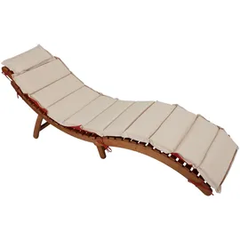 Garden Pleasure Nassau 186 x 55 x 60 cm braun/rot inkl. Auflage klappbar