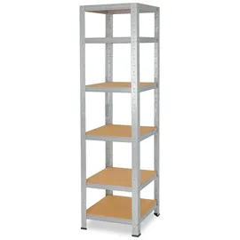 shelfplaza HOME 200x30x30 cm Schwerlastregal in verzinkt mit 6 Böden und 145 kg Traglast pro Boden