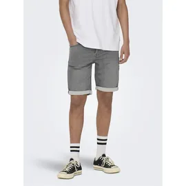 Only & Sons Herren ONSPLY Reg Gr. Jog Pk 8583- DNM Noos Jeansshorts Grey denim),