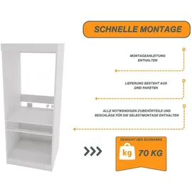 craftpak Waschmaschinenschrank 63 x 162 x 67 cm Weiß