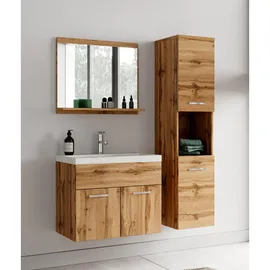 Badplaats Montreal Badezimmerschrank 30 x 130 x 30 cm Eiche/Braun