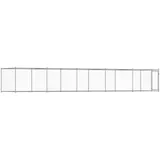 vidaXL Hundezwinger mit Tür 10 x 2 x 1,5 m Stahl Grau