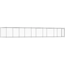 vidaXL Hundezwinger mit Tür 10 x 2 x 1,5 m Stahl Grau