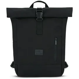 Johnny Urban Rucksack Damen Herren Klein Schwarz - Robin Small Rolltop Daypack mit 12 Zoll Laptopfach - Tagesrucksack für Uni City Business - Wasserabweisend - Einheitsgröße