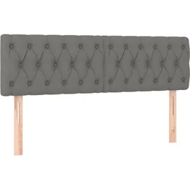 vidaXL Boxspringbett mit Matratze & LED Dunkelgrau 140x200 cm Stoff