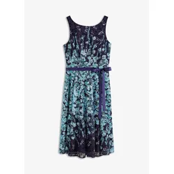 bonprix Spitzenkleid mit Satin-Band, blau, 36