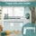 Homestyle4u Hochbett 90 x 200 cm Kiefer lackiert weiß mint