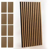 INNOVATE Akustikpaneele Holz Paneele 8x 120x60cm Wanddeko Wohnzimmer Wandpaneele Holzoptik Schalldämmung Wand Deko Akustik Paneele Wand acoustic panel wall panels Holzpaneele Wand Deko Wohnzimmer