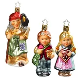 Inge Glas® Manufaktur Christbaumschmuck Glas 14cm Hexe mundgeblasen handbemalt Märchen Baba Jaga Weihnachtskugeln bunt