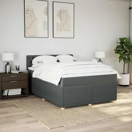 vidaXL Boxspringbett 140 x 200 cm Dunkelgrau