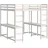 vidaXL Hochbett mit Schreibtisch 140 x 200 cm Kiefer massiv weiß