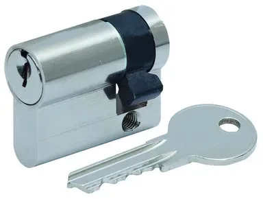 Bau-Zylinder, Verschiedenschließend, 3 Zylinderschlüssel, Messing vernickelt, Einfache (leichte) Ausführung, BL 10/30 mm