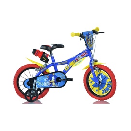 DINO BIKES Kinderfahrrad »Sonic«, 1 Gang, mit Stützrädern, Trinkflasche und Frontschild, blau