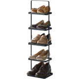 Yamazaki 2479 TOWER Schuhregal, Minimalistisches Design, Stahl, Schwarz, 22 x 18 x 77,5 cm (LxBxH)