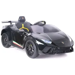 ES-Toys Kinder Elektroauto Lamborghini Huracan EVA-Reifen Scheinwerfer Bluetooth schwarz