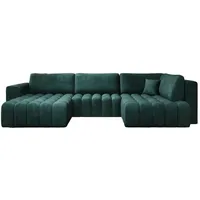 Luxusbetten24 Schlafsofa Designer Sofa Carla, mit Schlaffunktion grün