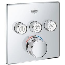 Grohe Grohtherm SmartControl Thermostat eckig Chrom, Fertigmontageset 3 Absperrventile 29126000