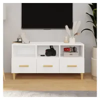 Furnicato TV-Schrank Hochglanz-Weiß 102x36x50 cm Holzwerkstoff