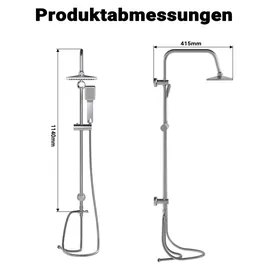 Wiltec Duscharmatur Duschsystem Silber 27271000