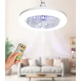 Deckenventilator Mit Beleuchtung Und Fernbedienung, Deckenleuchte Mit Ventilator, 3 Farben Dimmbar, 3 Geschwindigkeitsstufen, Leiser Deckenventilator Für Wohnzimmer, Schlafzimmer, Waschküche