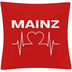 multifanshop Kissenbezug - Mainz - Herzschlag - Druck weiß - Kissen