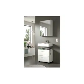 xonox.home Waschbeckenunterschrank Ice Weiß/Weiß Hochglanz