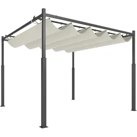 Outsunny Pergola 3 x 3 m Cremeweiß