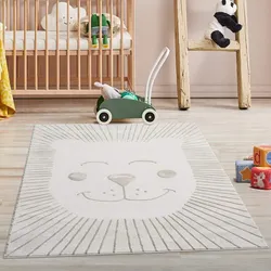 Kinderteppich CARPET CITY "MARA714", beige (creme), B:160cm H:11mm L:230cm, Obermaterial: 70% Polypropylen, 30% Polyester, Teppiche, Kinderzimmer, Kurzflor,robust,Tiere, Spielzimmer