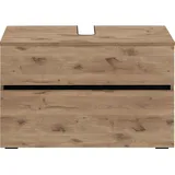 Home Affaire Waschbeckenunterschrank HOME AFFAIRE "Wisla", braun (wiking eiche), B:80cm H:55cm T:35cm, Spanplatte, Schränke, Waschbeckenunterschrank, Siphonausschnitt, Push-to-open-Funktion, Breite 80 cm, Höhe 55 cm