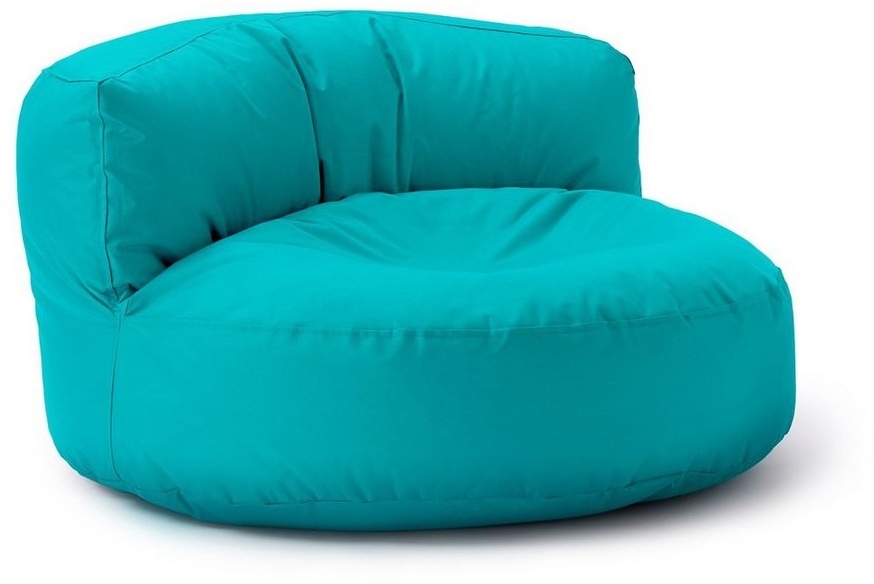 Lumaland Sitzsack Round Sofa Sitzkissen Bean Bag Couch Lounge, inkl. Rückenlehne In-& Outdoor 90x90x50cm blau