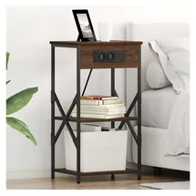 vidaXL Nachtschrank mit Regal 41 x 31 x 76 cm Braun