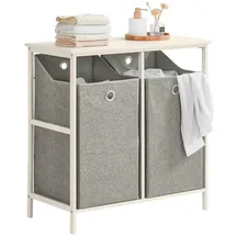 SoBuy Wäscheschrank mit 2 faltbaren Wäschekörben Weiß