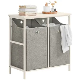SoBuy Wäscheschrank mit 2 faltbaren Wäschekörben Weiß
