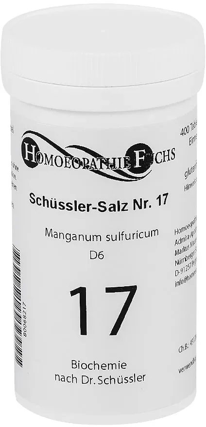 HOMOEOPATHIEFUCHS Schüssler-Salz Nummer 17 Manganum sulfuricum D6 400 St Tabletten