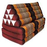 Wilai Thaikissen XXL Kapok ausklappbar Entspannungskissen Bodenkissen Sitzkissen Bodenmatte Loungekissen Zierkissen Yogakissen (81118 - braun/orange)