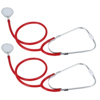 Alvinlite Doppelkopfstethoskop Veterinärstethoskop Professionelles Stethoskop für Assistenzärzte Krankenschwestern bei der Diagnosebewertung(rot)