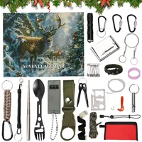 Adventskalender 2024 Männer Teenager Junge, Survival Kit Weihnachtskalender 2024 Adventskalender Weihnachten, Männer Werkzeug Geschenk, Survival Tools Adventskalender 2024 (A)