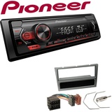 Pioneer 1-DIN Autoradio USB AUX Android Set für Opel Corsa C 2000-2004 aluminium