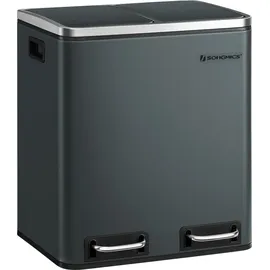 Songmics Mülleimer Abfalleimer, 30L, ergonomisch, Stahl - Blau