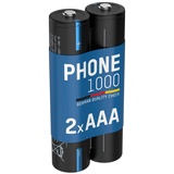 Ansmann Telefon Akku Micro AAA, 950 mAh 1,2V, 2 Stück, leistungsstark