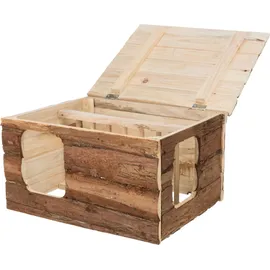 Trixie Natural Living Haus Hilke mit Raufe, Meerschweinchen, Rindenholz, 40 23 32 cm