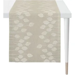 Tischläufer APELT "5701 HERBSTZEIT, Herbstdeko, Herbst", beige (natur), B:48cm L:140cm, Polyester, Viskose, Tischdecken, Jacquardgewebe