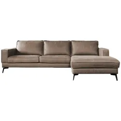 KAWOLA Sofa BLOOM Recamiere rechts Leder taupe