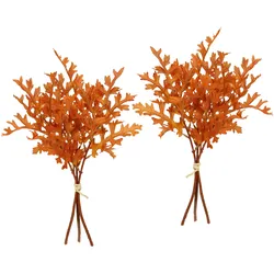 Kunstblume I.GE.A. "Künstlicher Eichenlaub-Busch", orange, B:19cm H:40cm L:14cm, Polyester, Kunstpflanzen, Kunstpflanze Sträuße Bouquet Herbstdeko Blumendeko herbstliche Blätter