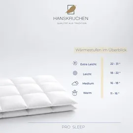 HANSKRUCHEN GmbH HANSKRUCHEN® Bettdecke Daunen 155x200 cm Medium waschbar Allergiker Ganzjahresdecke atmungsaktiv Daunendecke weiss - Weiß