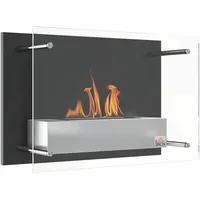 Einbau-wandkamin Mit Bioethanol, 0,9-liter-brenner, Ca. 3 Stunden Brenndauer, 60 X 22 X 40 Cm (l X B X H), Schwarz